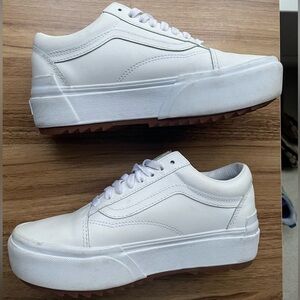 Vans White Platform Old Skool Sneakers